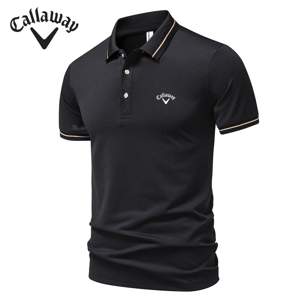 Callaway 2025 Summer New Sport Casual Golf Embroidered Lapel T-shirt Moisture Wicking and Sweat Wicking Polo Shirt S