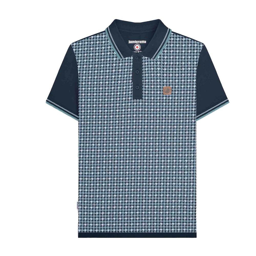 Lambretta Mens SS24 Houndstooth Polo Shirt 4XL