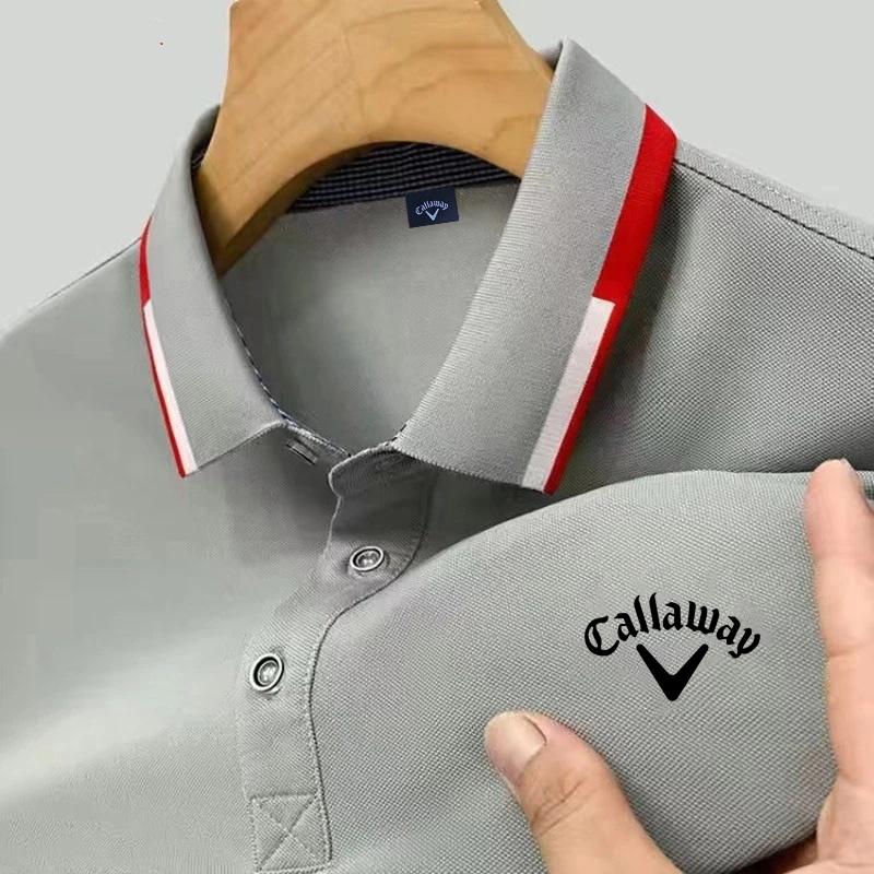 Callaway Embroidered 2025 New Summer Polo Shirt for Men High Quality Casual Comfortable and Breathable Short Sleeved T-shirt for Men XL