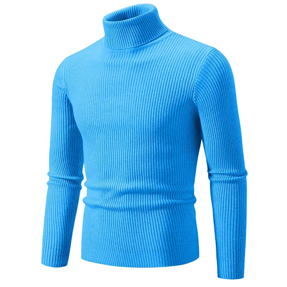 Clothing1 Herfst Winter Coltrui Heren Warm Gebreide Effen Kleur Truien Heren Slim Fit Casual Coltrui Truien Man Truien 3XL