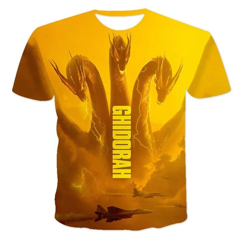 ETST WENDY 013 Godzilla Vs Monster King Kong T-shirt 3D Digital Printing T-shirt Cartoon Kinderen Jongens Meisjes Korte mouwen Zomer Kleding Gift 140cm