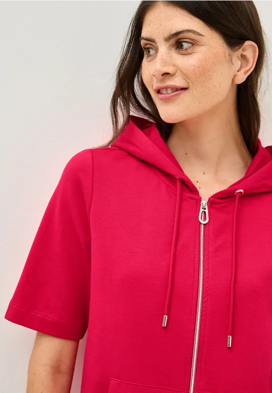 Cecil Capuchonsweatvest korte mouw, met koord