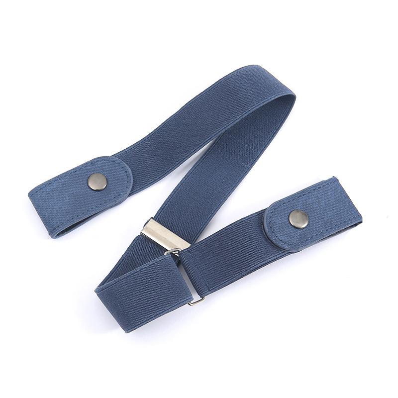 Yayingda 1PC Gespvrije elastische onzichtbare riem Casual elastische niet-geperforeerde tailleband 2 PCS marineblauwe kleur