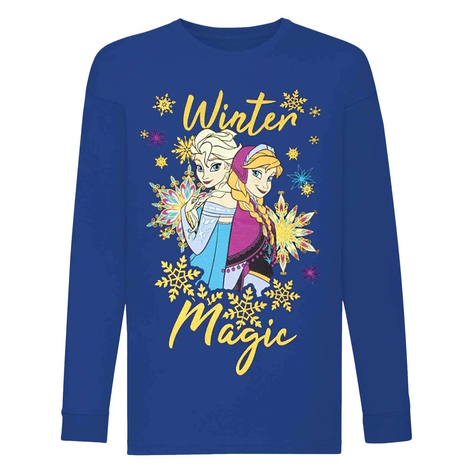 Frozen Girls Winter Magic Anna en Elsa glitter T-shirt met lange mouwen 7-8 Years
