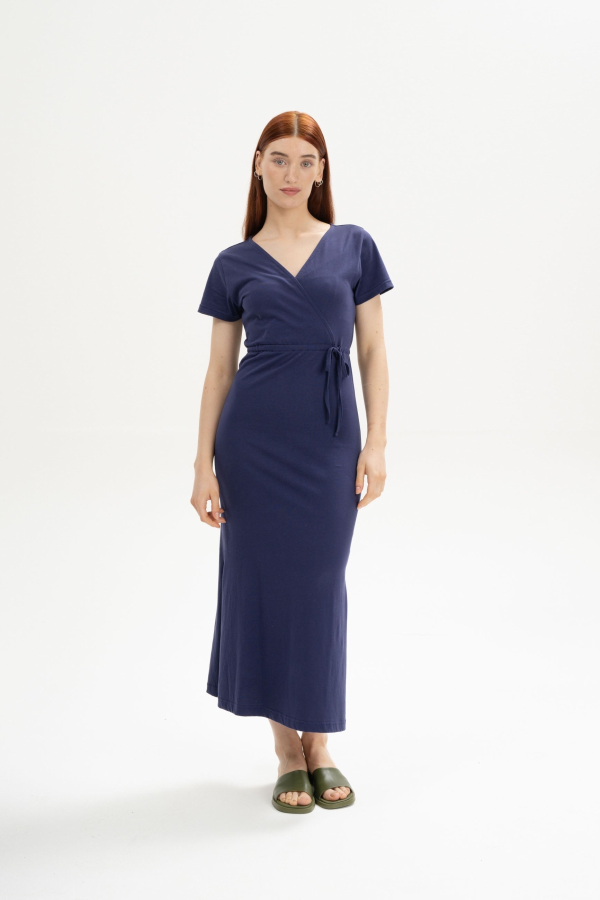 MELA Damen vegan Kleid V-Ausschnitt Shreoshi Sommernacht Lila