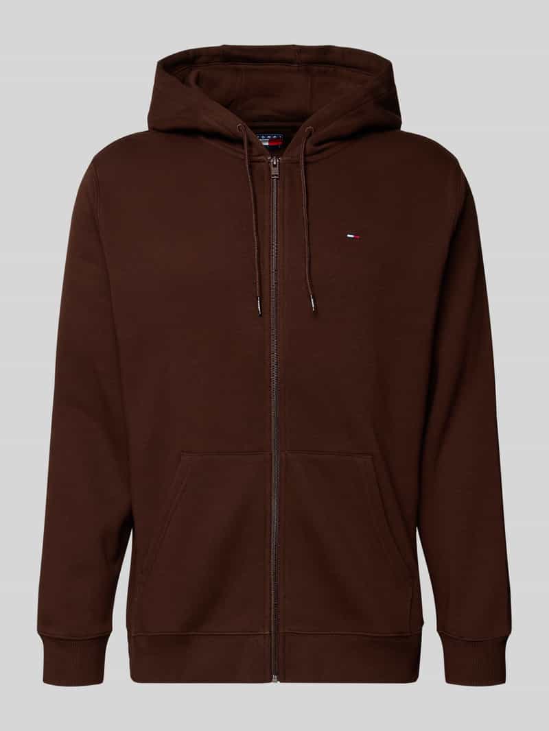TOMMY JEANS Sweatshirt TJM REG S FLAG ZIP FLEECE THRU met geborduurd merklogo op borsthoogte