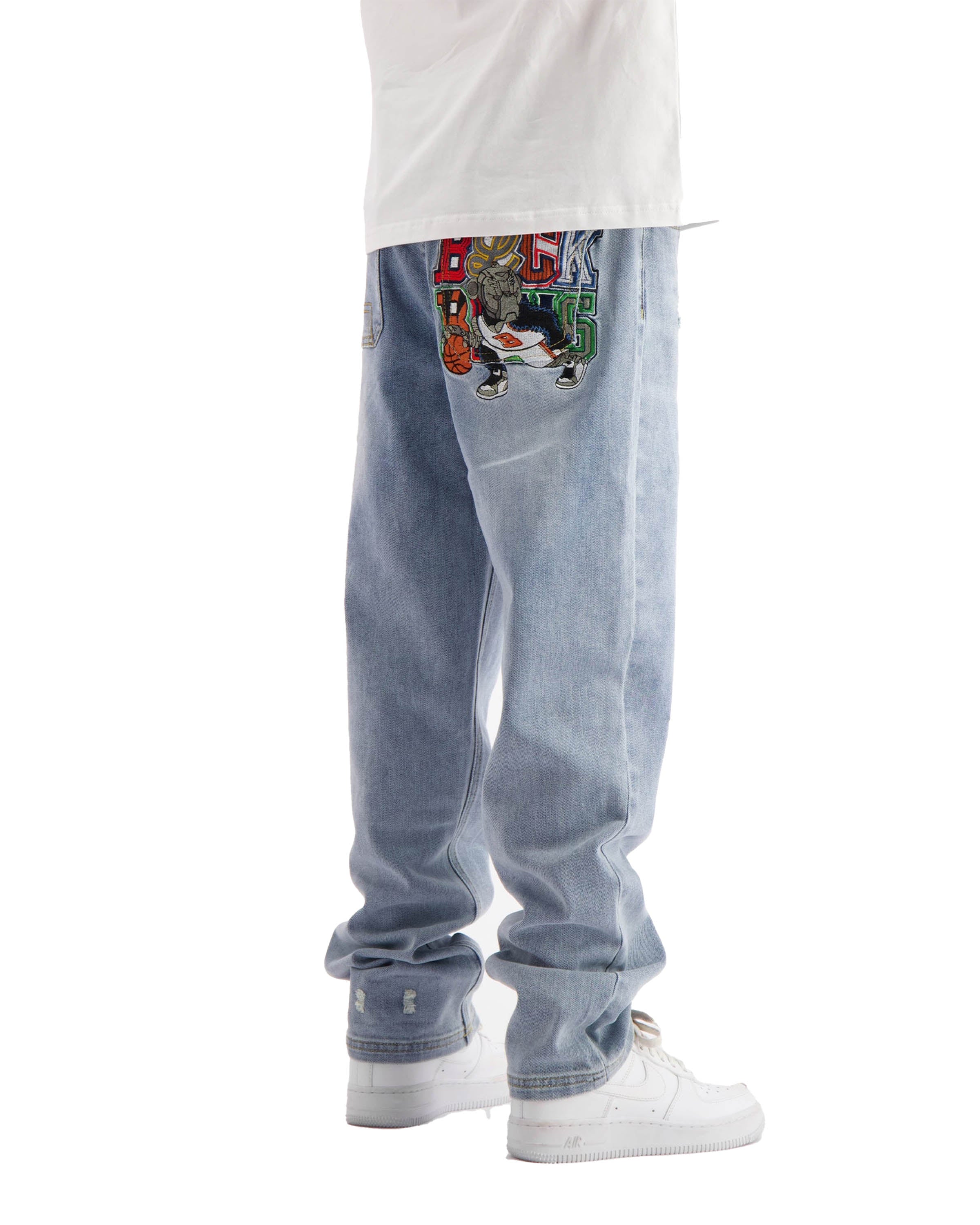 Black Bananas Dribble straight broek