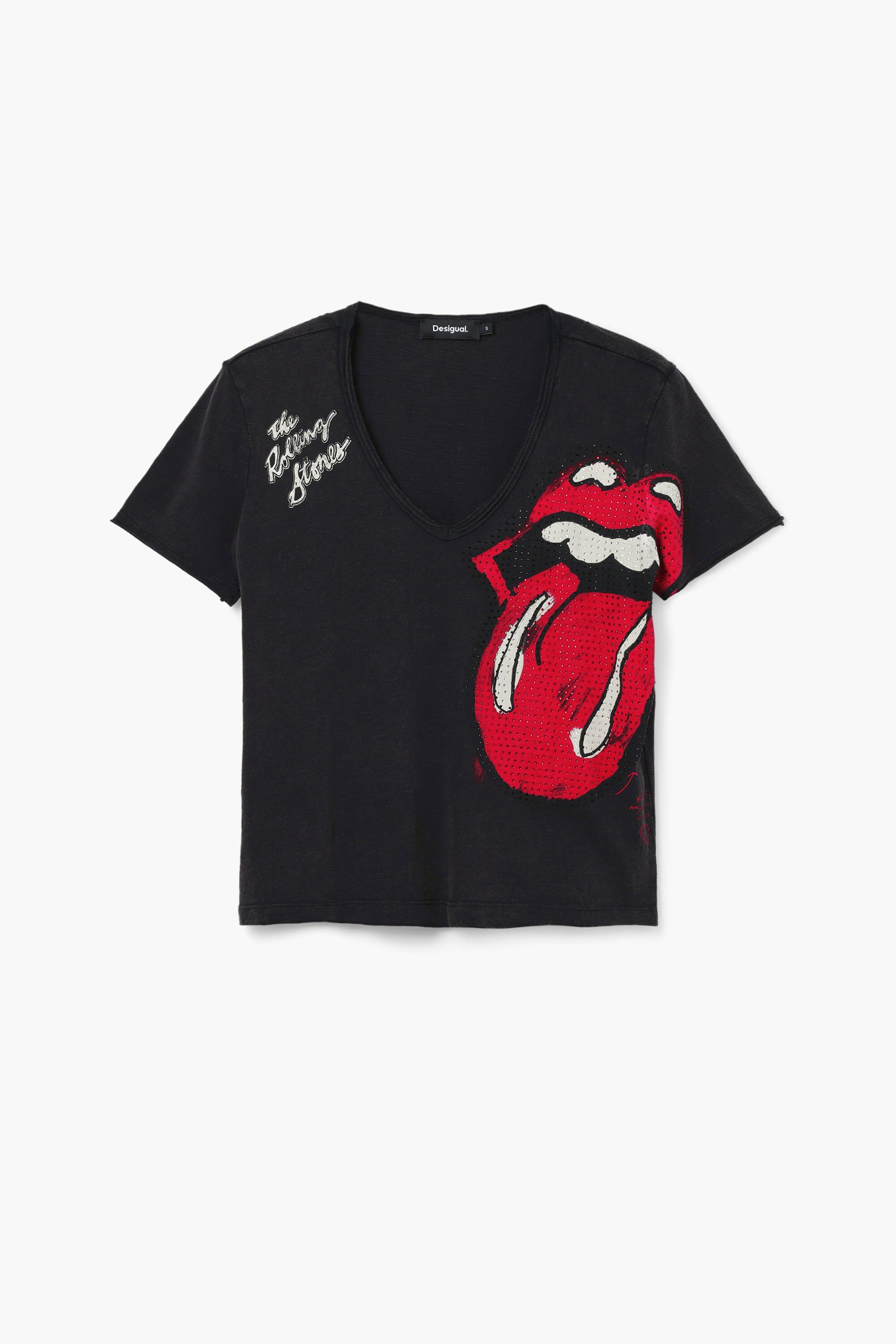 Desigual T-shirt stras The Rolling Stones - BLACK