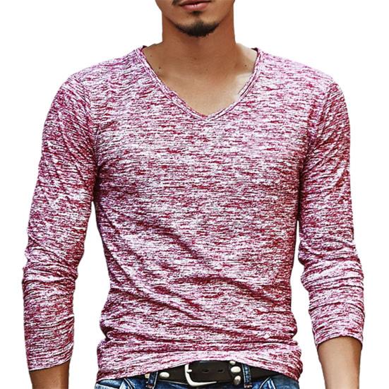 Jihongkang V-hals elastische top camouflage herenshirt met lange mouwen voor de herfst 3XL