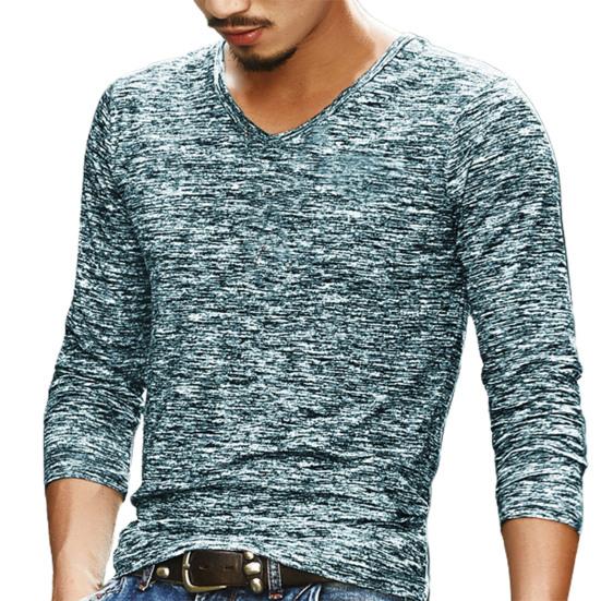 Jihongkang V-hals elastische top camouflage herenshirt met lange mouwen voor de herfst XL