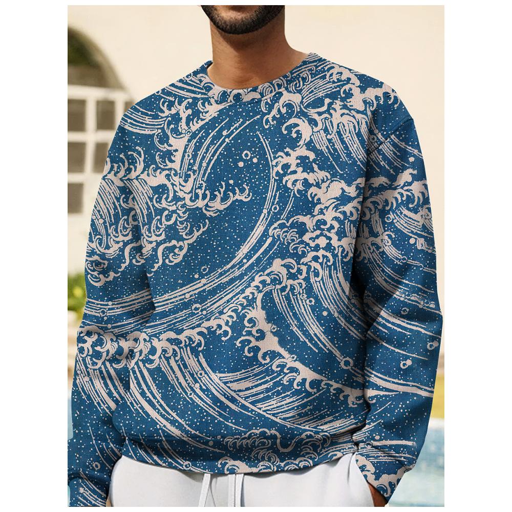 Bobby 2 Japanse Ukiyoe Sweatshirt Voor Heren Lange Mouw Tops Wave Grafische Kleding Oversized O Hals Pullover 2023 Streetshirt Boy Hoodies 4XL