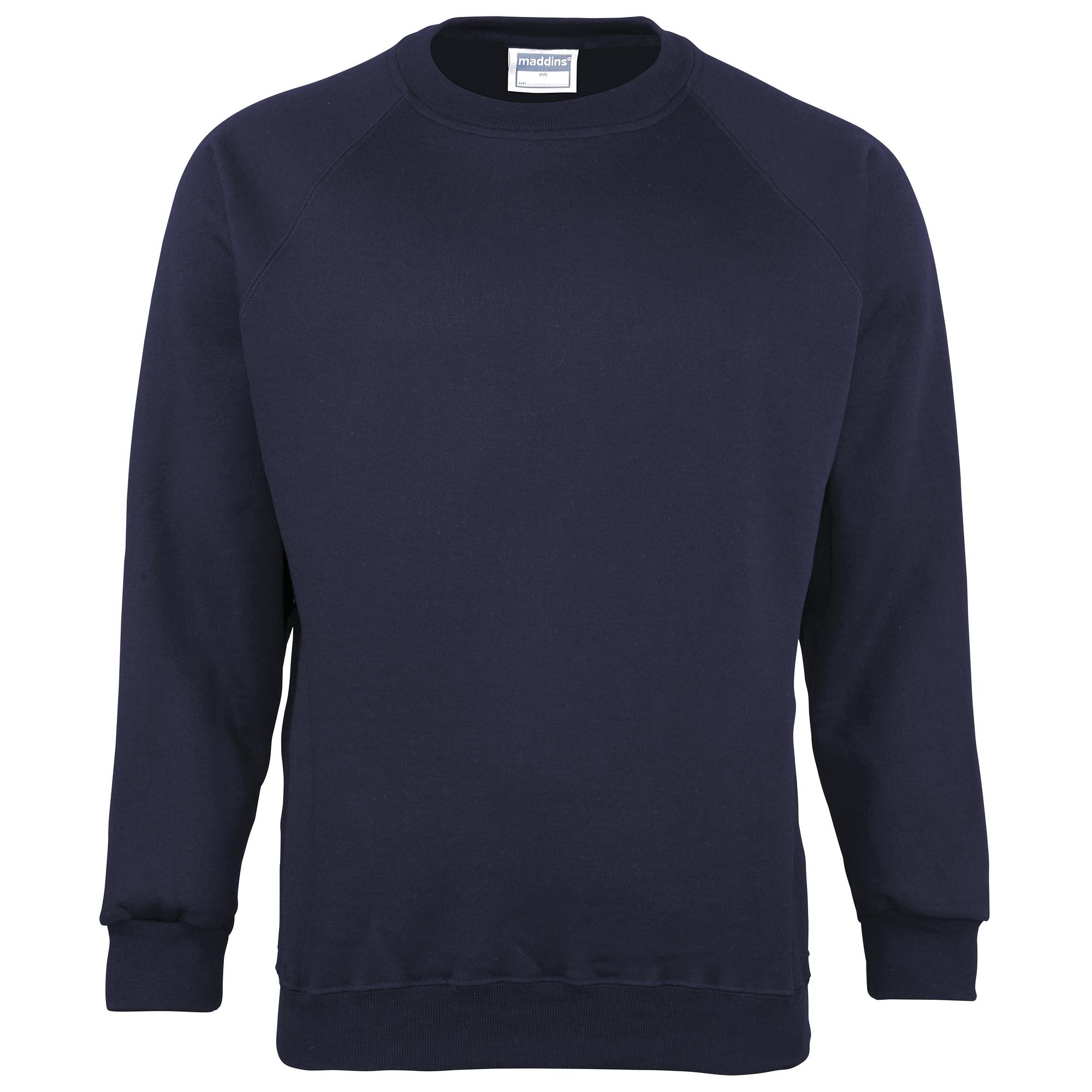 MADDINS Colorsure effen sweatshirt met ronde hals voor heren L Vloot