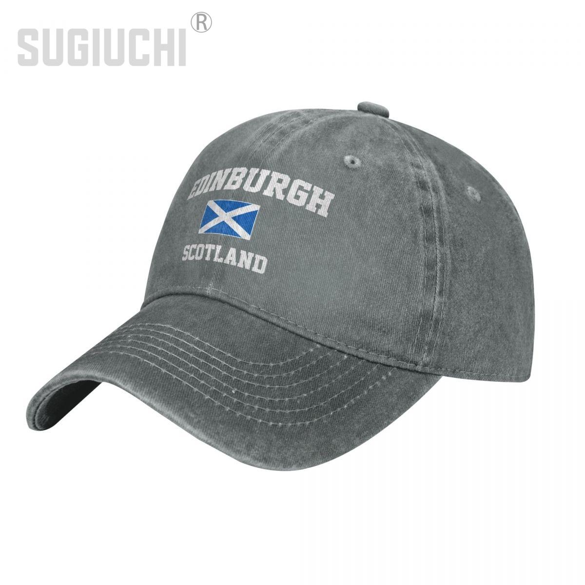 ALLRICK Vlag van Schotland Edinburgh Unisex Volwassen Houtskool Gewassen Denim Baseball Cap Unisex Klassieke Vintage Katoen Papa Patriottische Trucker Hoed One Size