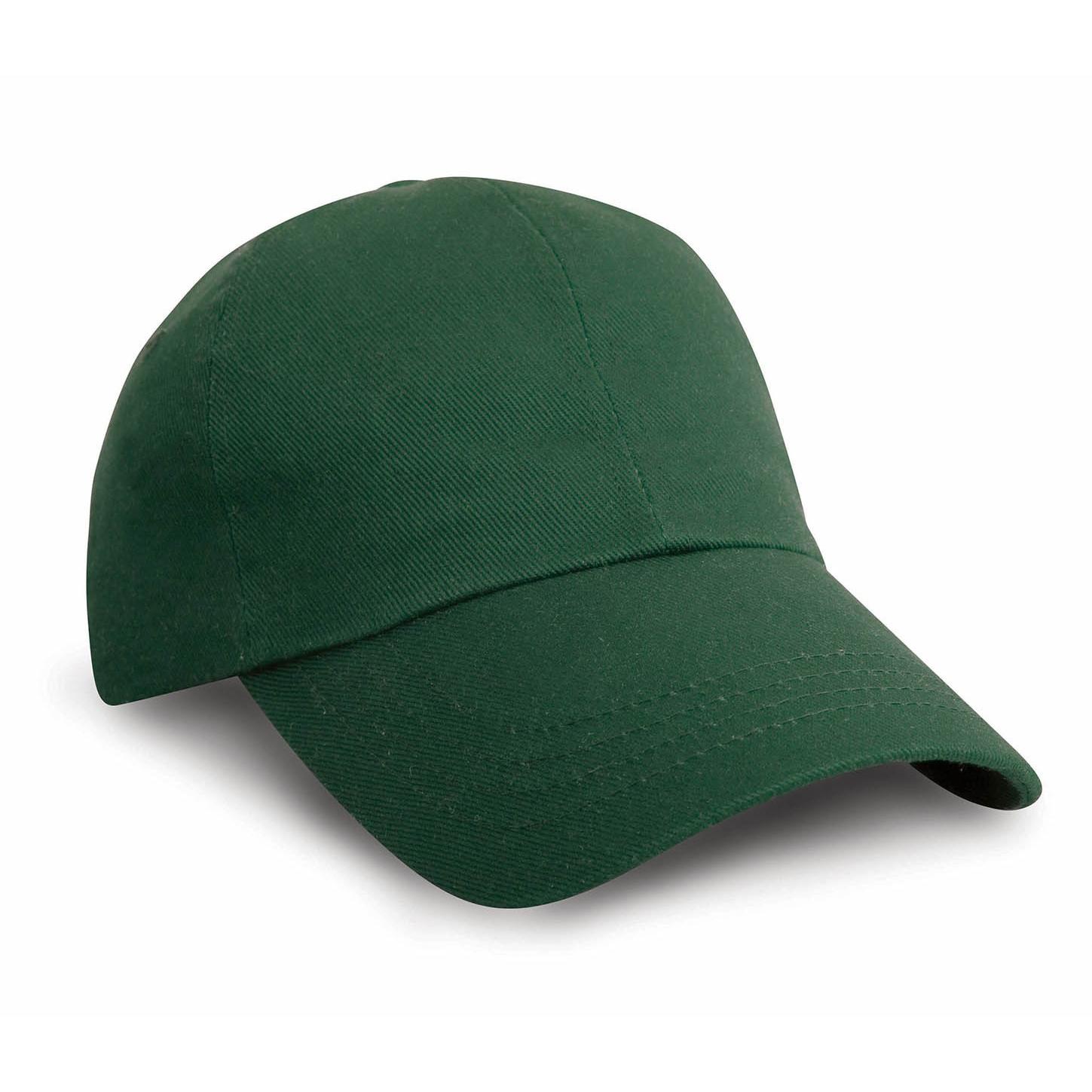 Result Unisex zware katoenen Premium Pro-Style baseballpet One Size fles groene kleur