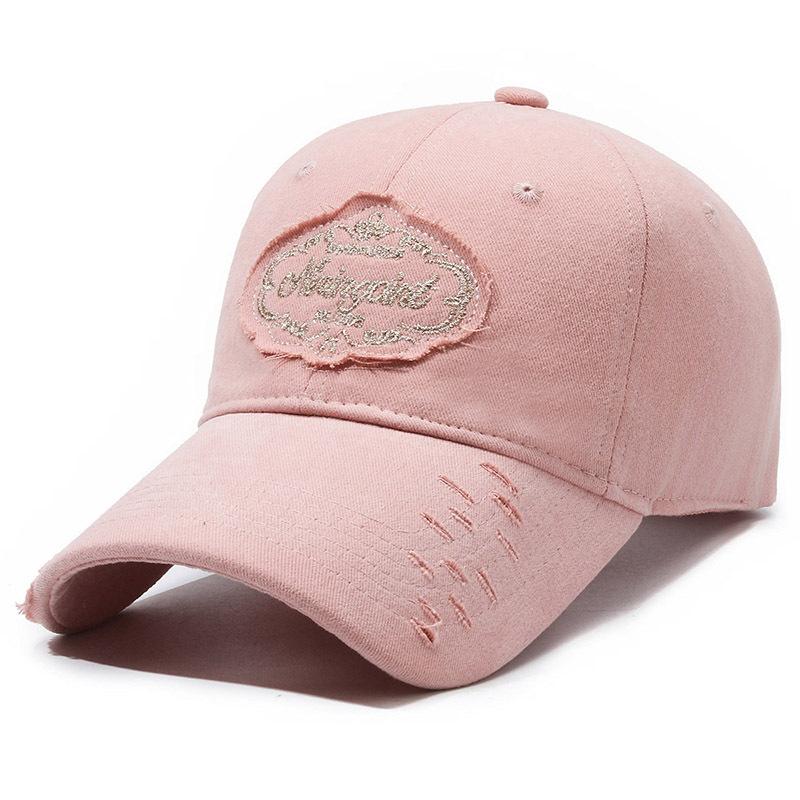 ONIHUA Rhole Baseball Cap Mannen Vrouwen Brief Borduren Zonnehoed Outdoor Zonbescherming Cap roze