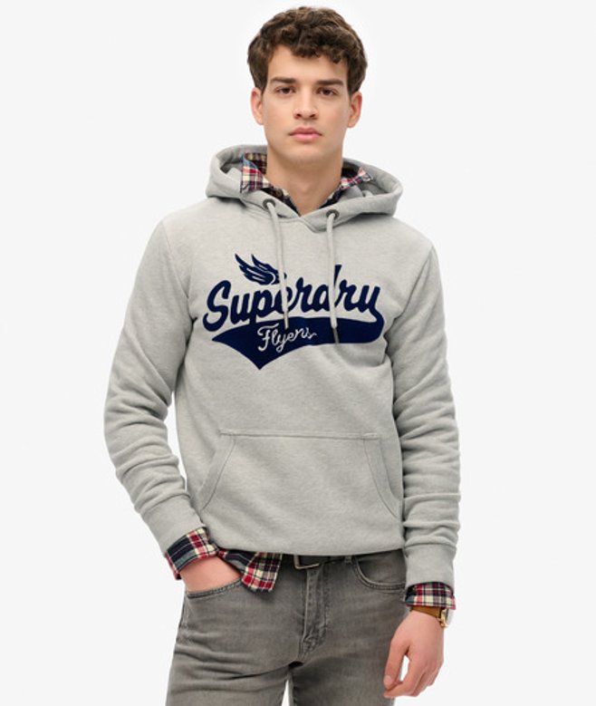 Superdry Flyers Script Hoodie Grey