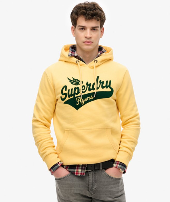 Superdry Flyers Script Hoodie Gold