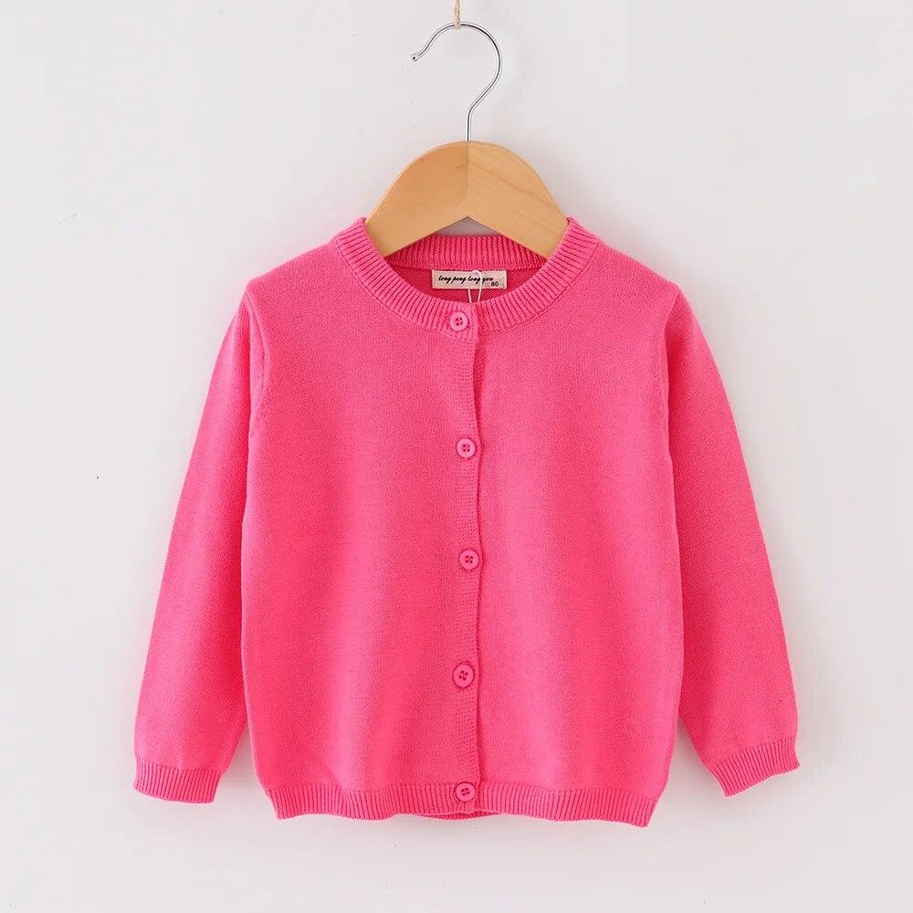 Dola Kinderen Gebreide Trui Lente Herfst Dunne Lange Mouw Baby Vest Jongens Meisjes Casual All-Match 2-10 Jaar zuigelingen Kind Bovenkleding 100cm rozerode kleur