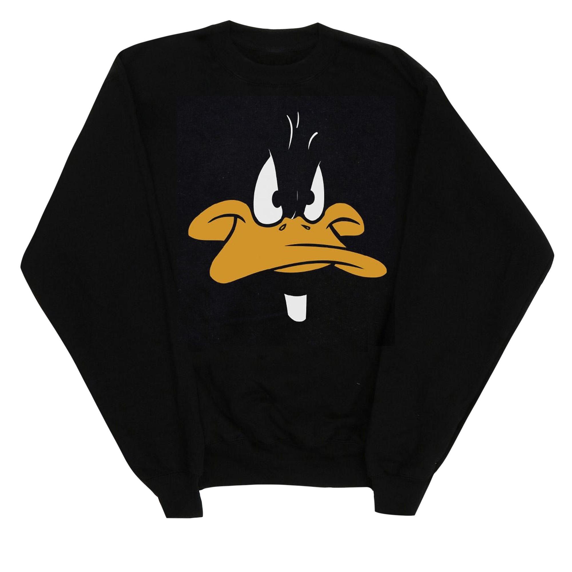 Looney Tunes jongens Daffy Duck Big Face Sweatshirt 12-13 zwart