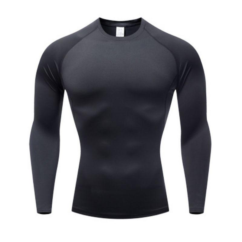 Sunnyway Heren Fitness Sport Training Lange Mouw Top Sweatshirt Compressie Shirts 3XL