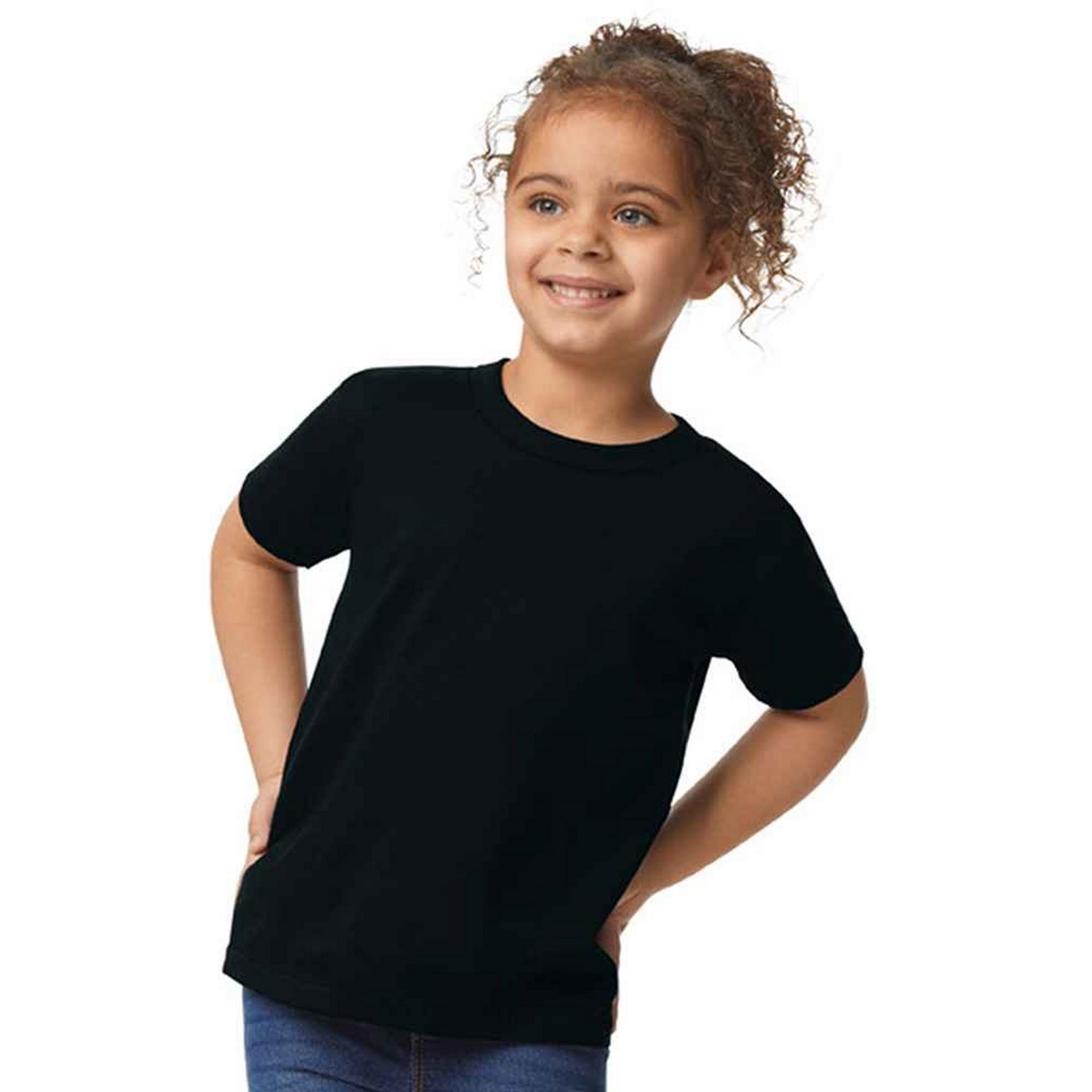 Gildan kinder/kids effen katoenen zwaar T-shirt 3 Years zwart