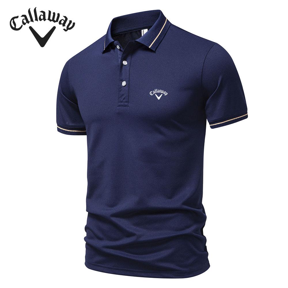 Callaway 2025 Summer New Sport Casual Golf Embroidered Lapel T-shirt Moisture Wicking and Sweat Wicking Polo Shirt L