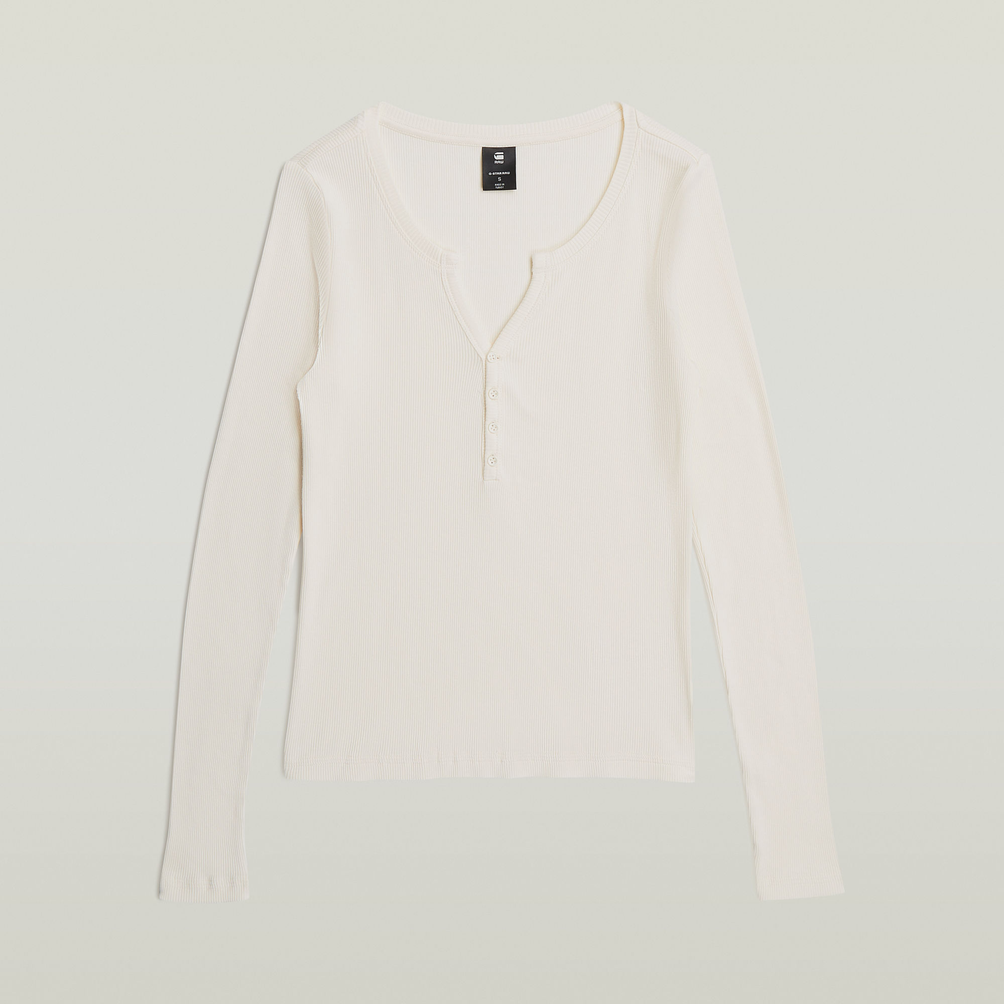 G-Star RAW Deep V Henley Slim T-Shirt - Beige - Dames
