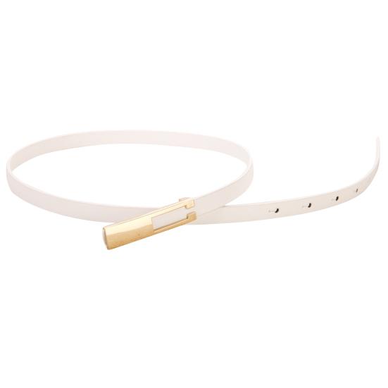KOKKO Talos Dames Kunstleer Slanke Riem Metalen Gesp Tailleband Band Jurk Accessoires wit