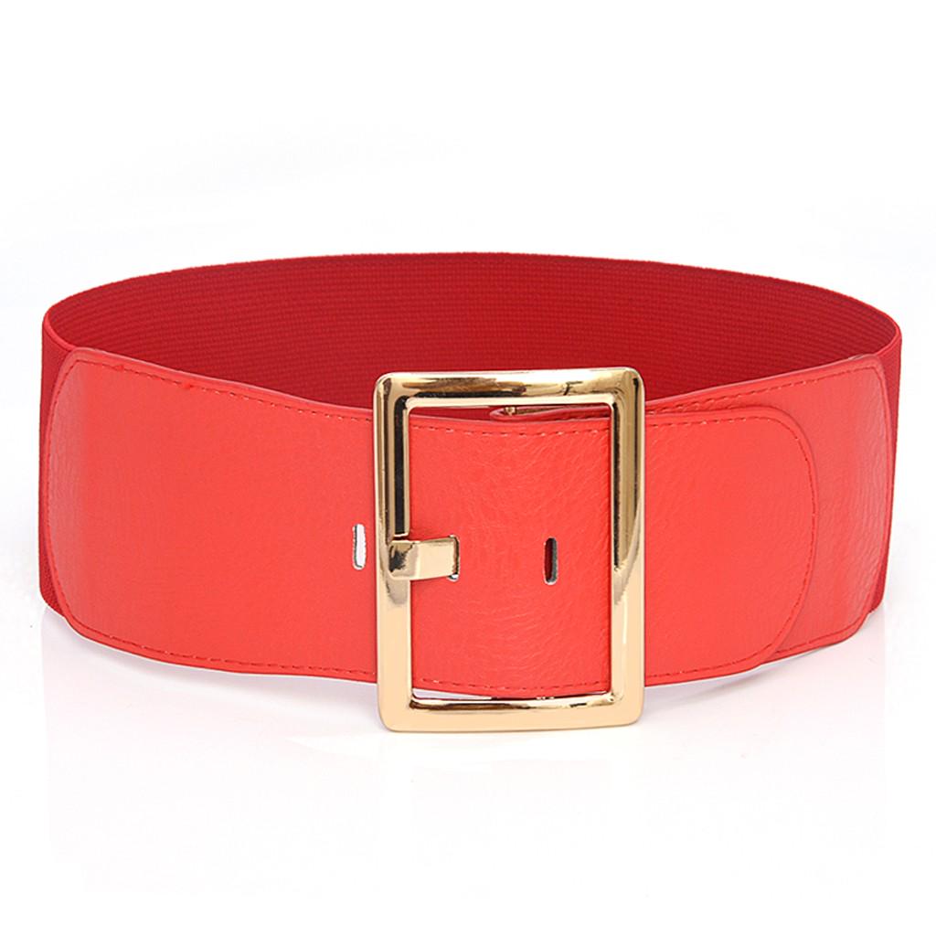 Hong Hollyland Mode Dames Dames Tailleriem Lichaamsriem Brede elastische riem Jurkaccessoires 75X1X7.5 rood