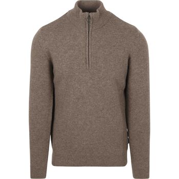 Barbour Sweater  Half Zip Trui Wol Taupe