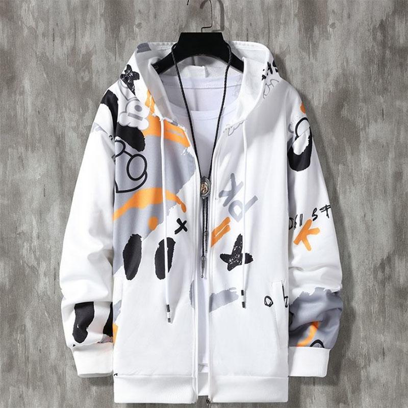 WTEMPO Jas Heren Lente en Herfst Trend Rits Capuchon Trui Heren Jeugd Sportkleding Grote Maat Losse Top L