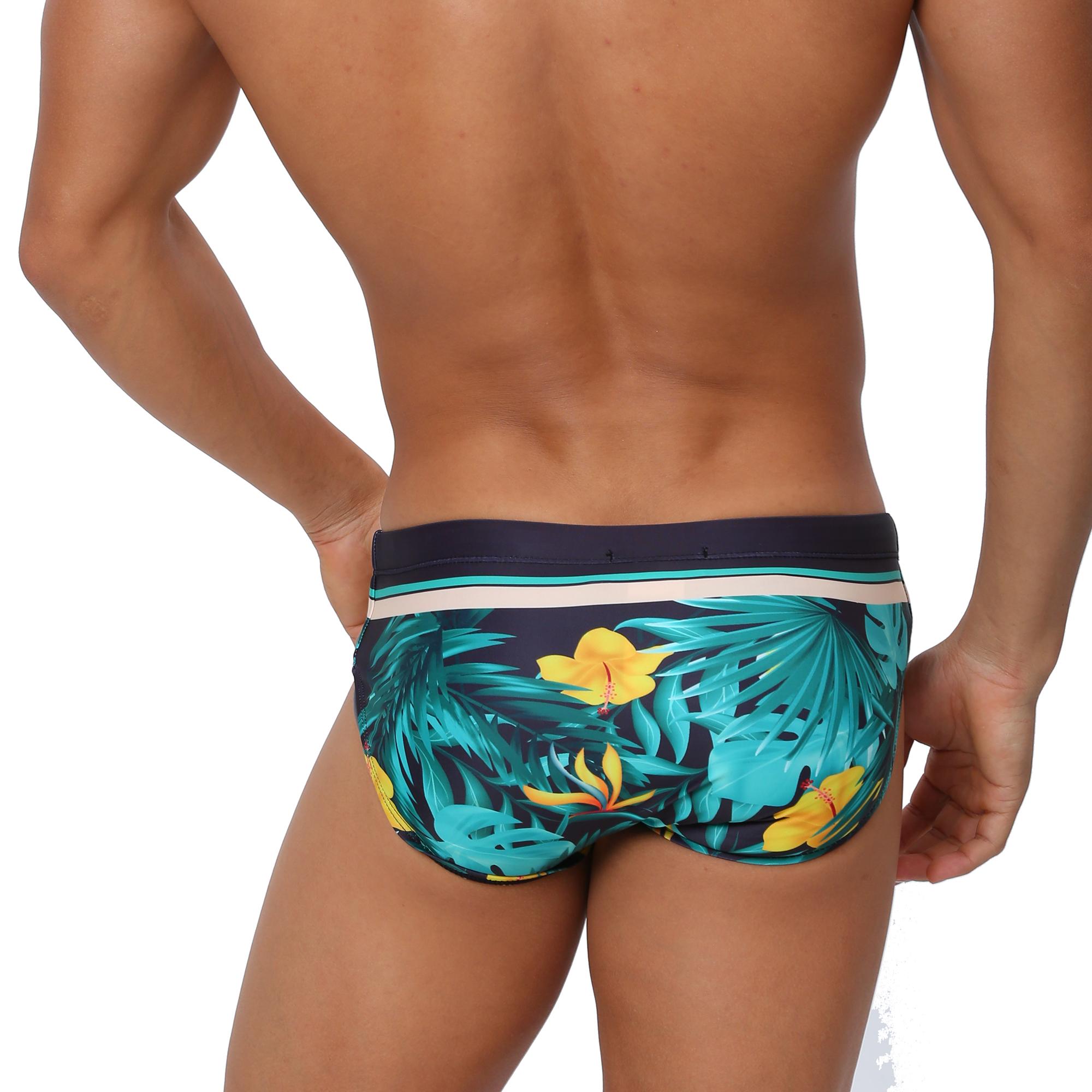 UXH Fashion UXH Merk Heren Zwembroeken Lage Taille Strakke Pasvorm Sexy Badmode Strandkleding Bruinen Surfen XXL