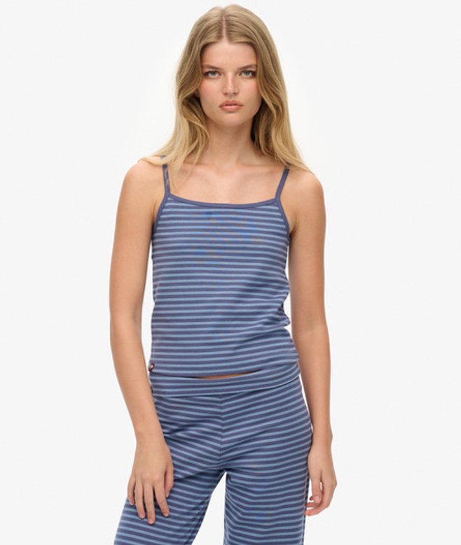 Superdry Gestreepte Athletic Essentials Tanktop van Jersey Blue