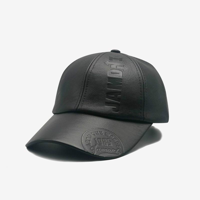 Headgear Herfst en winter Unisex Outdoor Warmtehoed PU-leer Baseballpet Recreatiesport Middelbare leeftijd Winddichte hoed Reishoeden Fietspet Skimutsen zwart