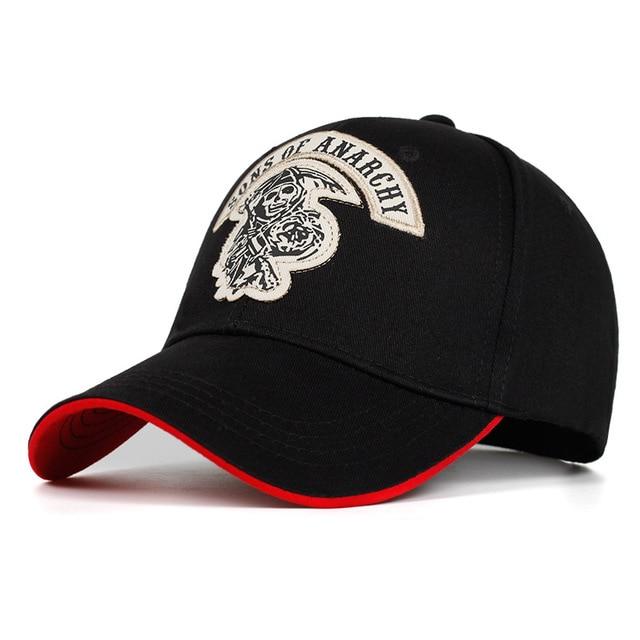 XINGBAOHUA APPAREL Samcro Baseball Cap Soa Sons Of Anarchy Schedelborduurwerk Casual Snapback Hoed Mode Hoge Kwaliteit Racing Motorcycle Sport Hoed