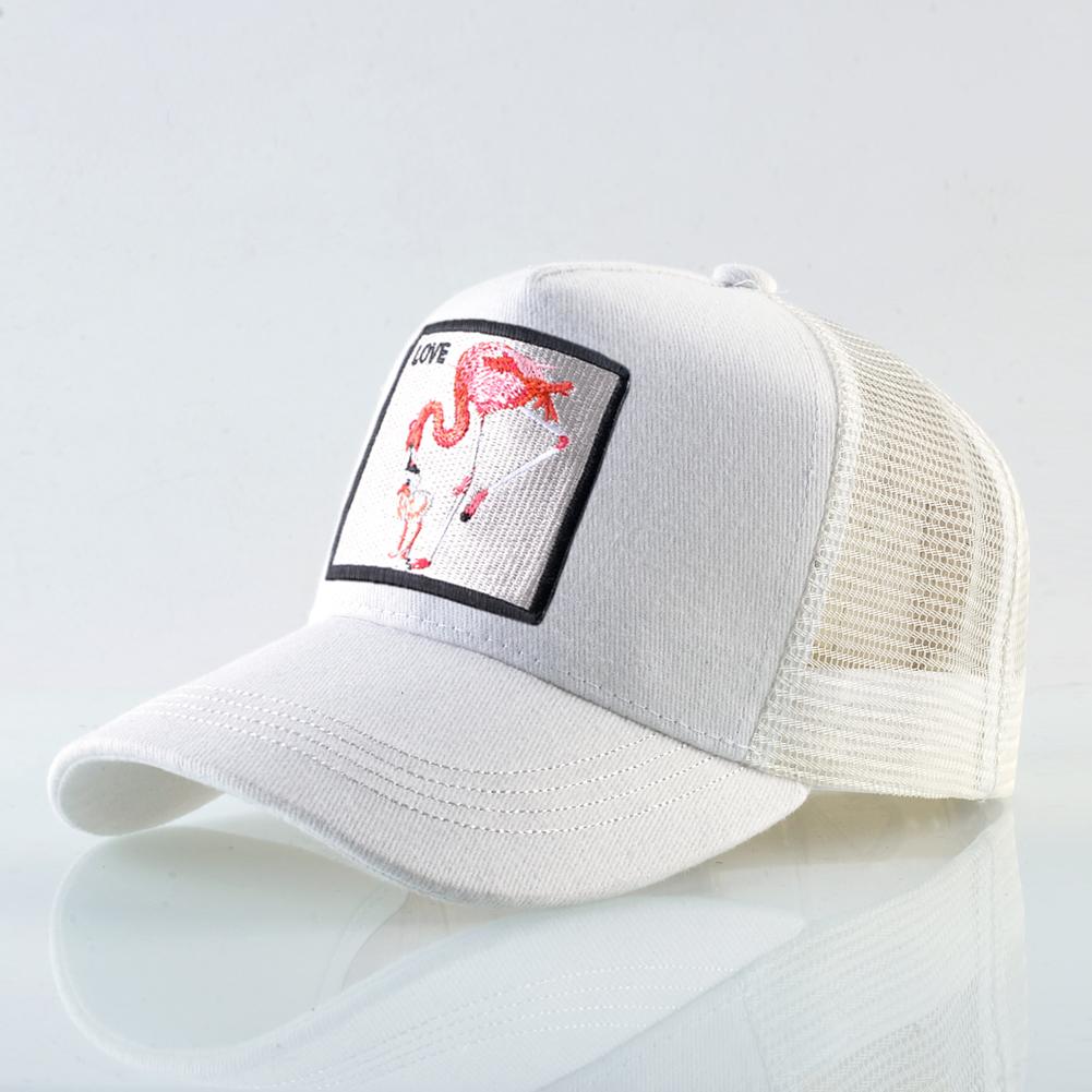 Kissbaobei Mode Baseball Cap Met Flamingo Borduurpatch Snapback Mesh Baseball Hoed Voor Vrouwen Mannen Outdoor Casual Vizier Hip Hop Caps 56-59cm