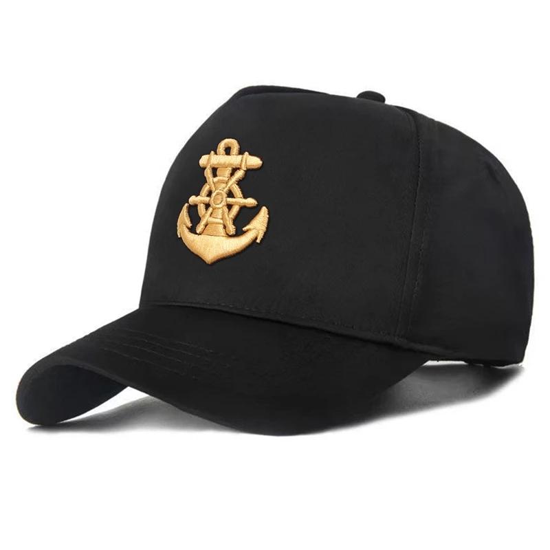 Cap Factory Hip Hop Baseball Caps voor Mannen Vrouwen Anker Geborduurde Dad Hat Snapback Hip Hop Trucker Hats Buitenzonnehoeden zwart/goud