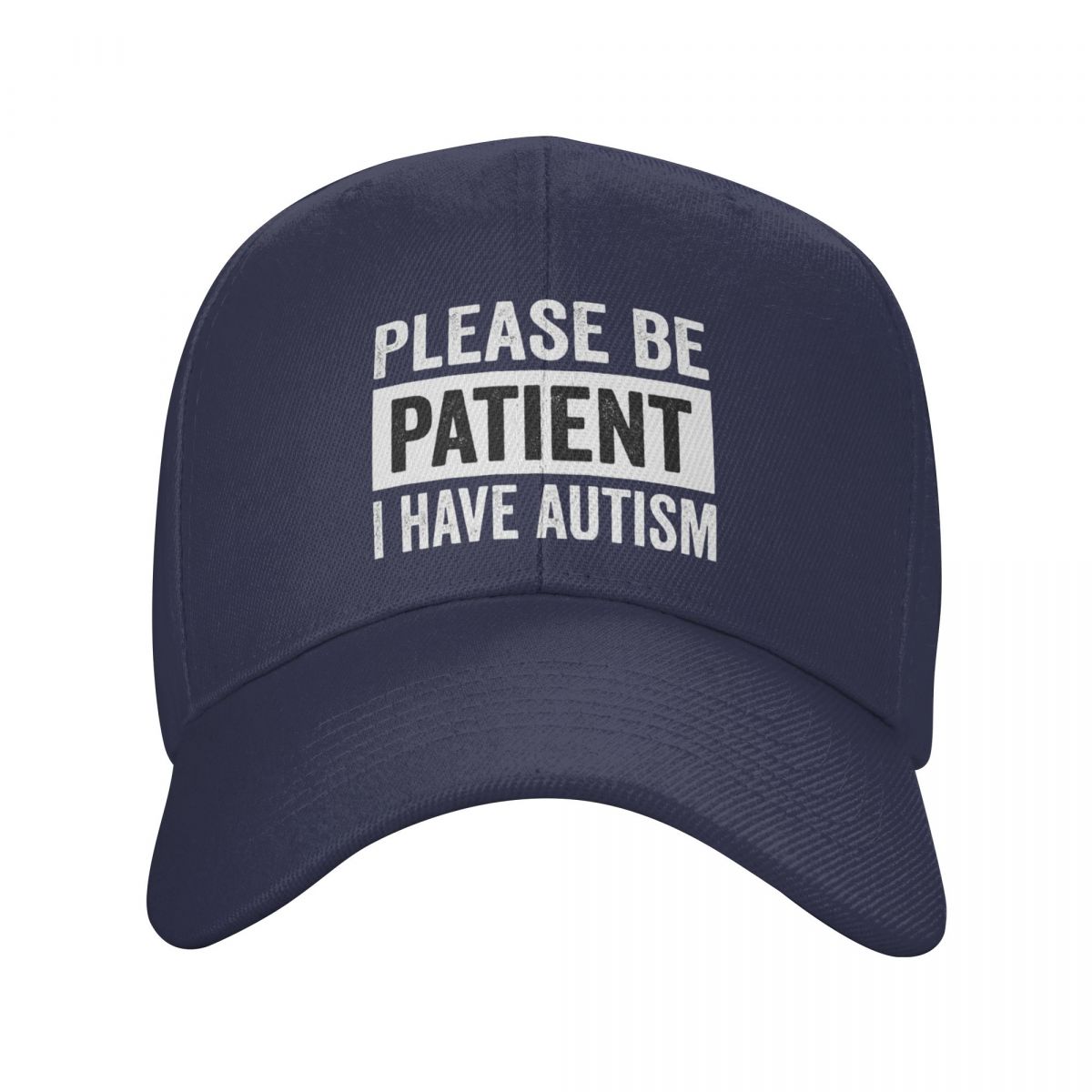 Beerloop Wees geduldig, ik heb autisme, letterprint, baseballpet, zonwering, verstelbare papahoed, lente-snapback-hoeden, truckercaps Adjustable Cap