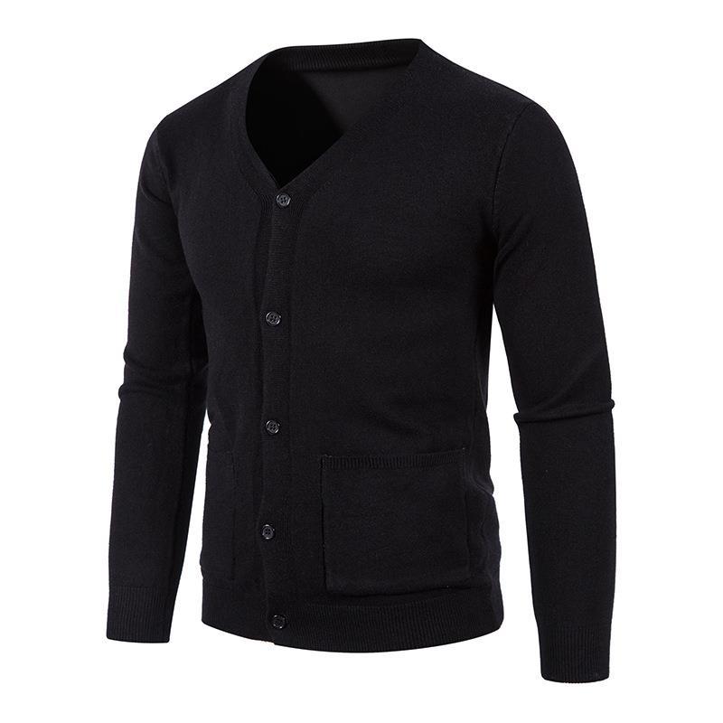 King2018 Heren effen gebreid vest met V-hals en knopen, fijne katoenen gebreide kleding, warme topmaat XL