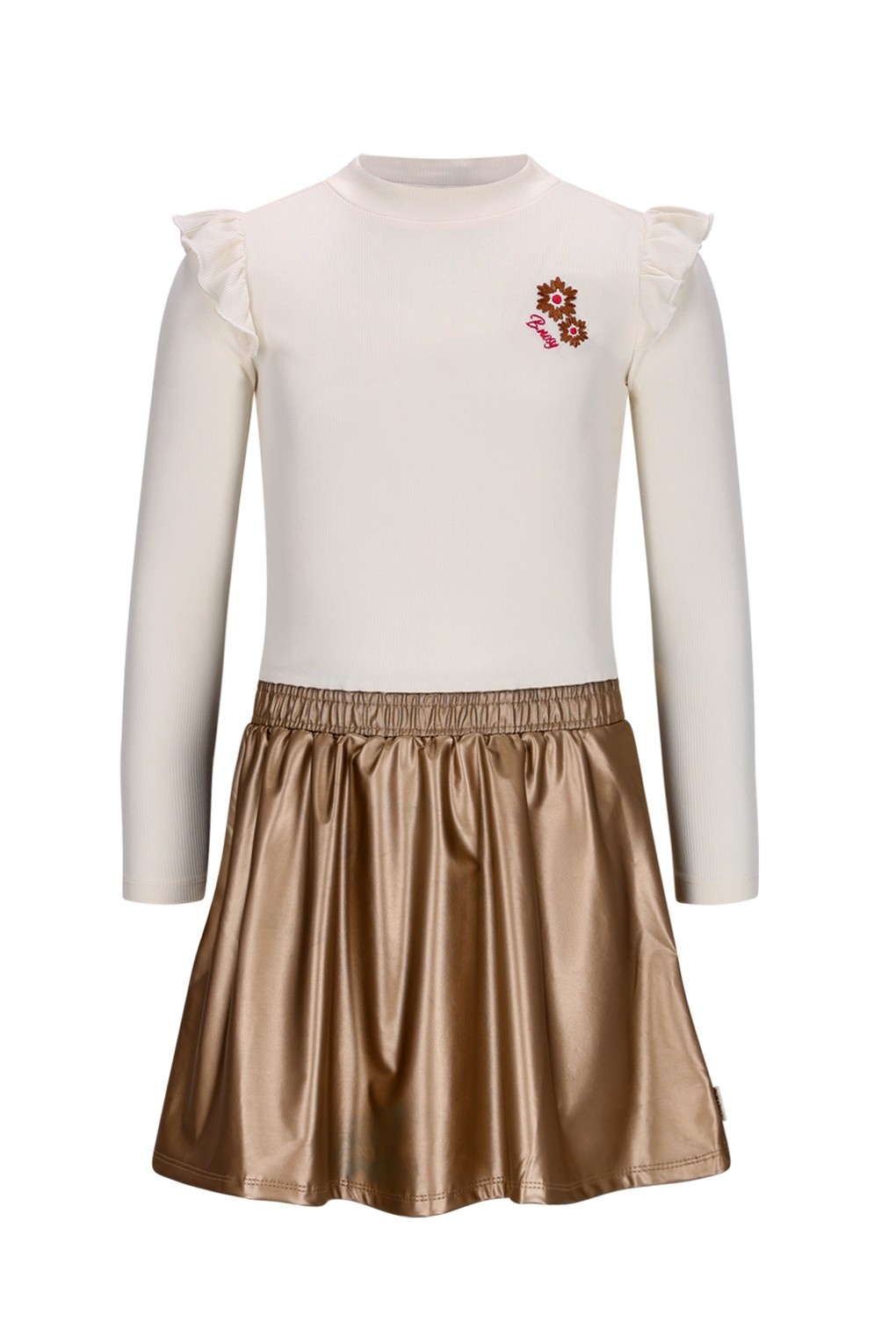 B.Nosy winter jurk meisjes - beige - Donia - metallic rok