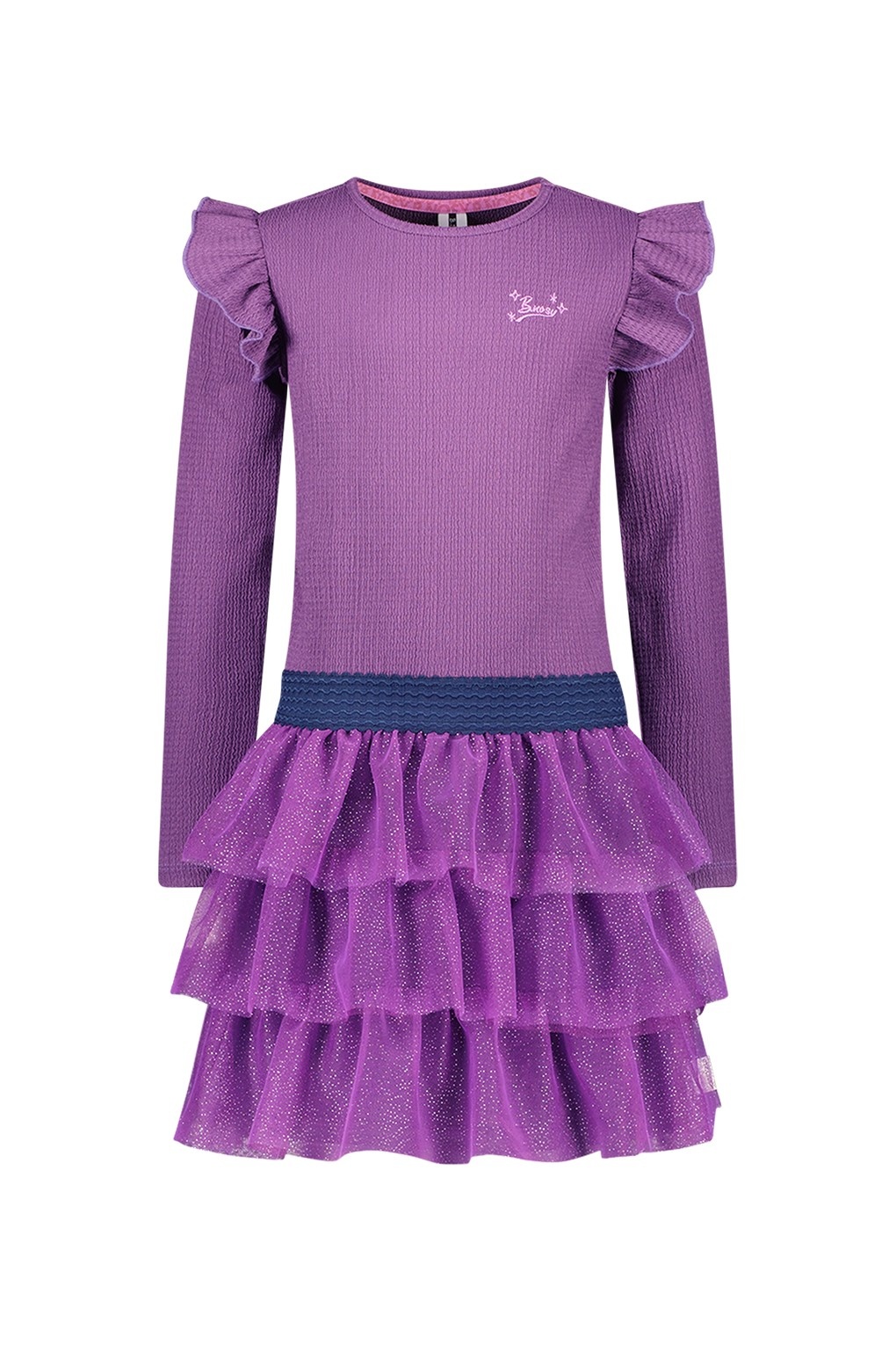B.Nosy winter jurk meisjes - paars - Dora - laagjes mesh rok
