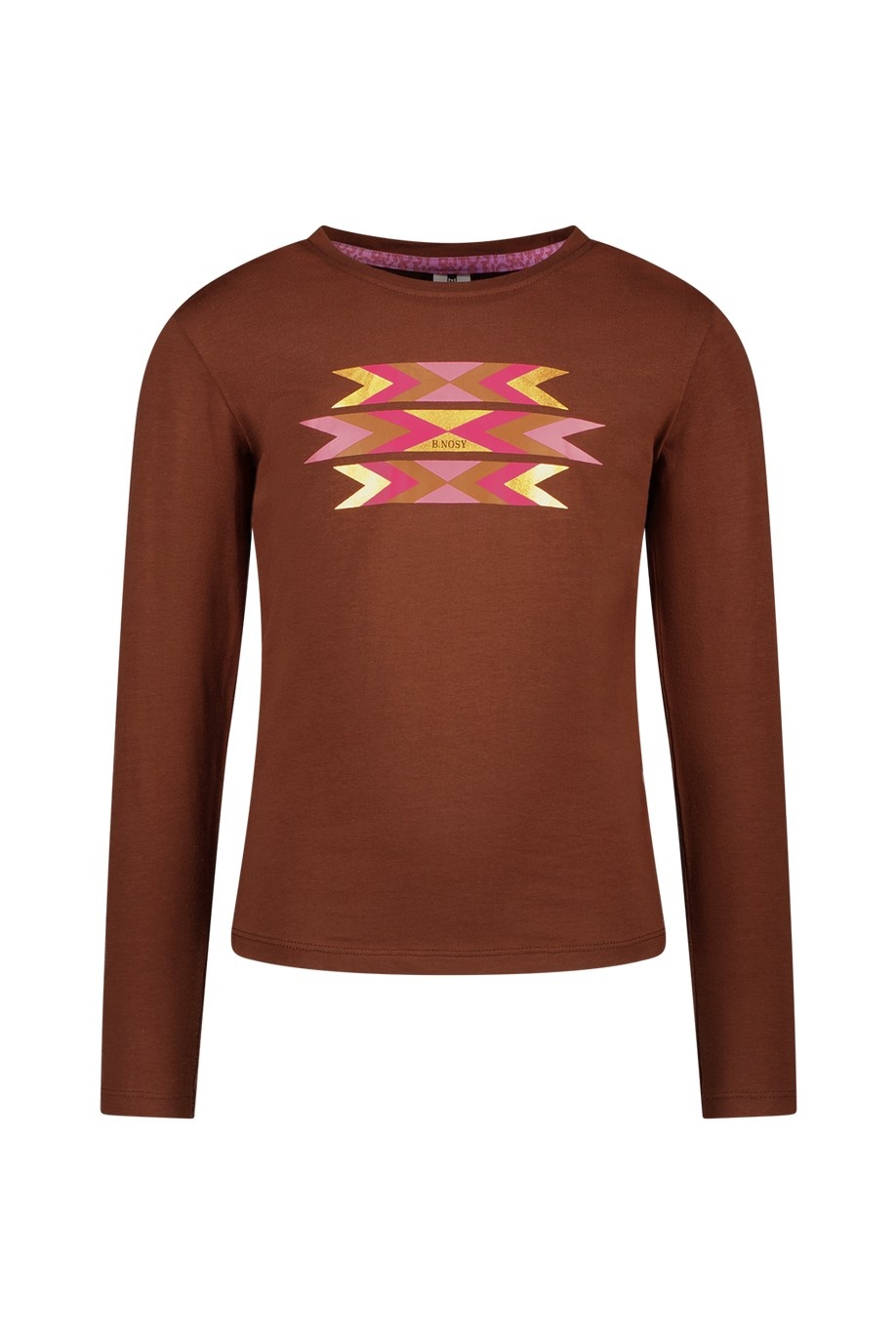 B.Nosy winter t-shirt meisjes - bruin - Tiara - longsleeve