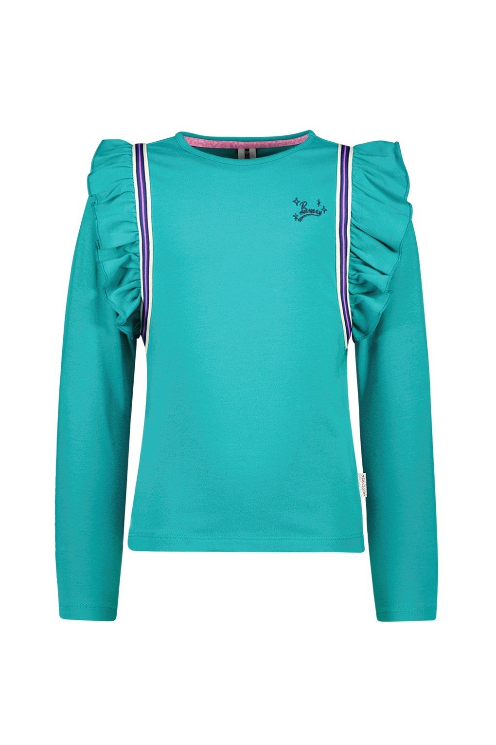 B.Nosy winter t-shirt meisjes - groen - Tess - ruffles/longsleeve