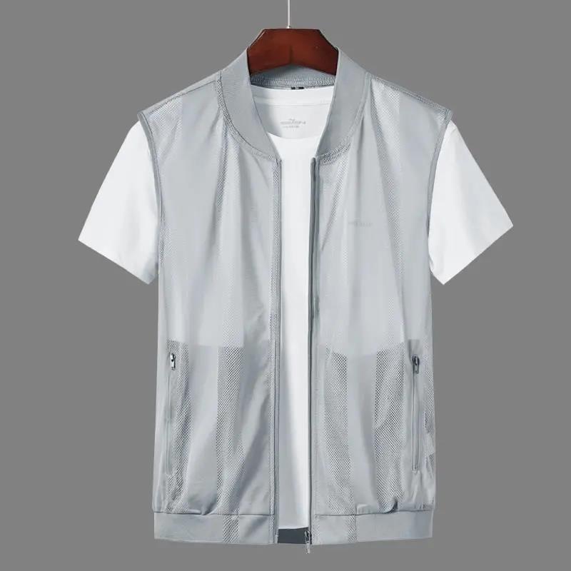 WTEMPO Lente en zomer Snel drogend ademend dun vest Herenvest Huidkleding Mesh vest Outdoorvest Tide M grijs