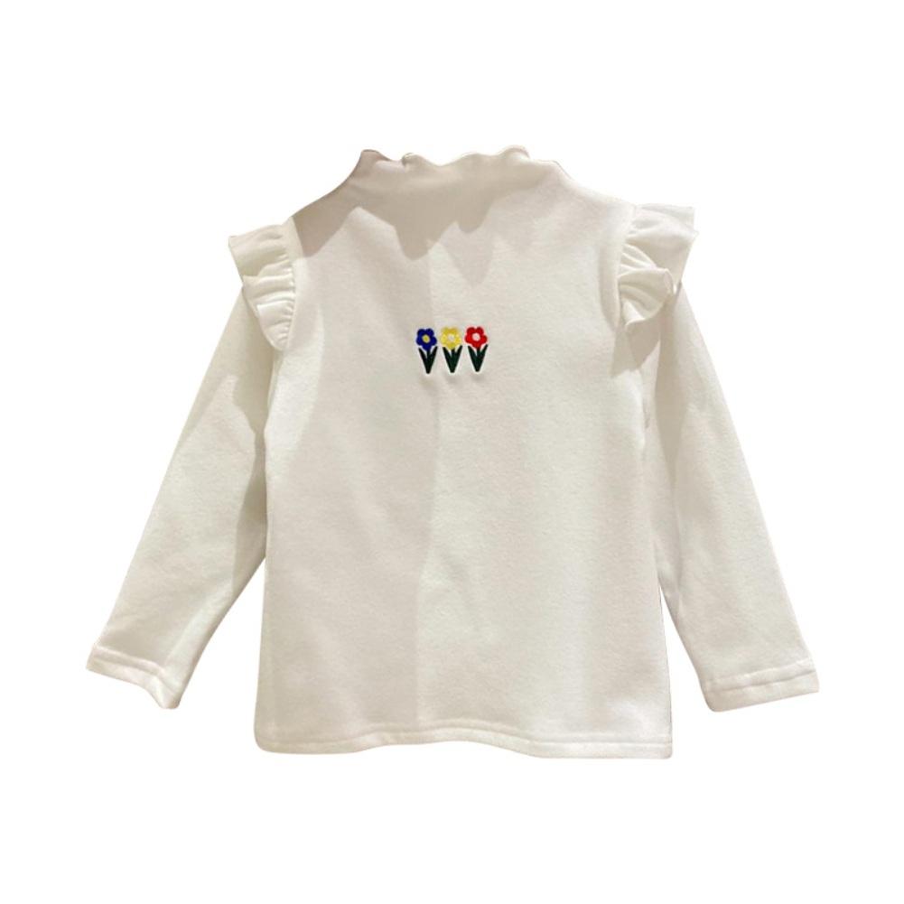 Sunshine kids clothing Kinderen Winter Lange Mouw T-shirt Geborduurde Print Ronde Kraag Katoenen Basis Onderkant T-shirt Meisjes Casual Tops 90