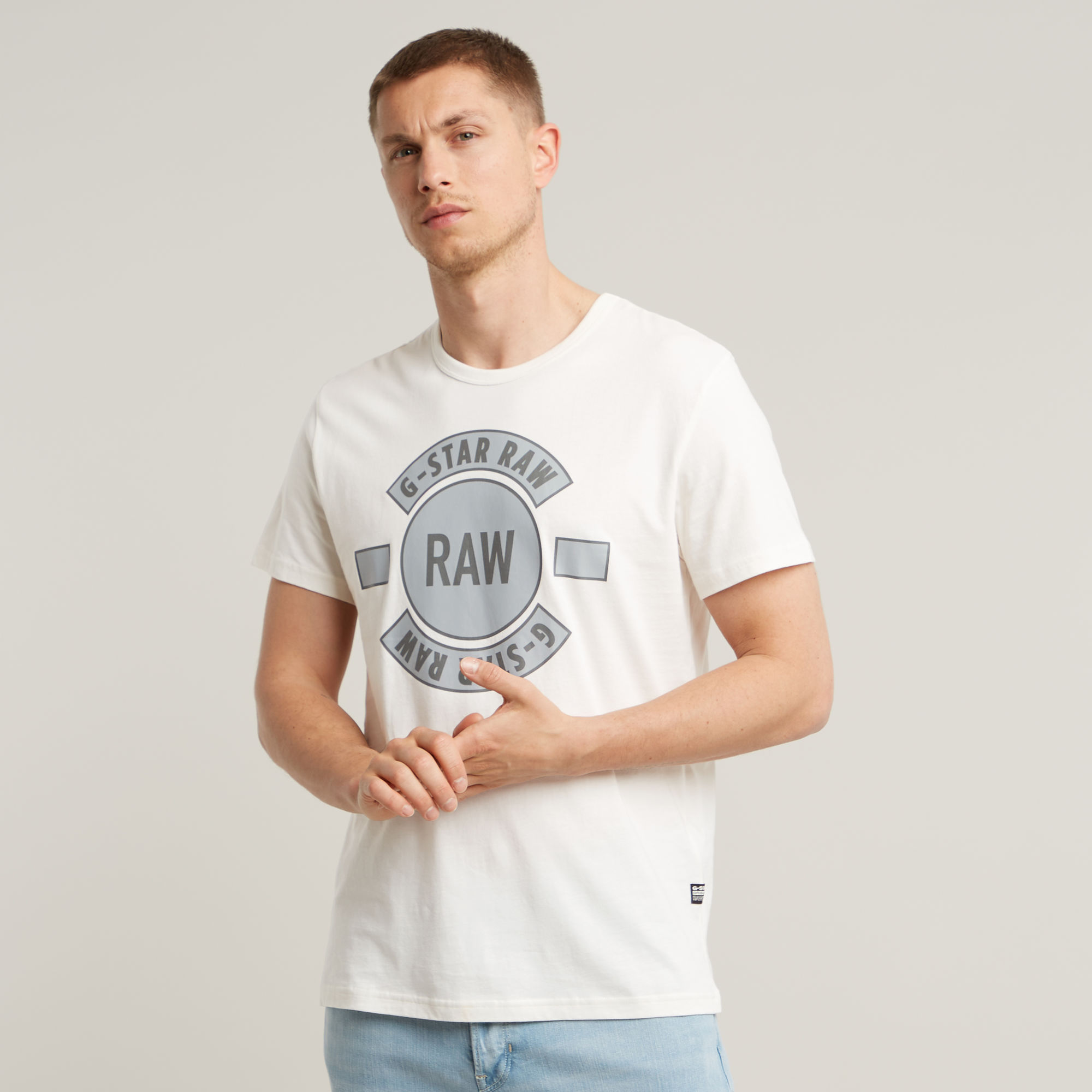 G-Star RAW Badge Artwork T-Shirt - Wit - Heren