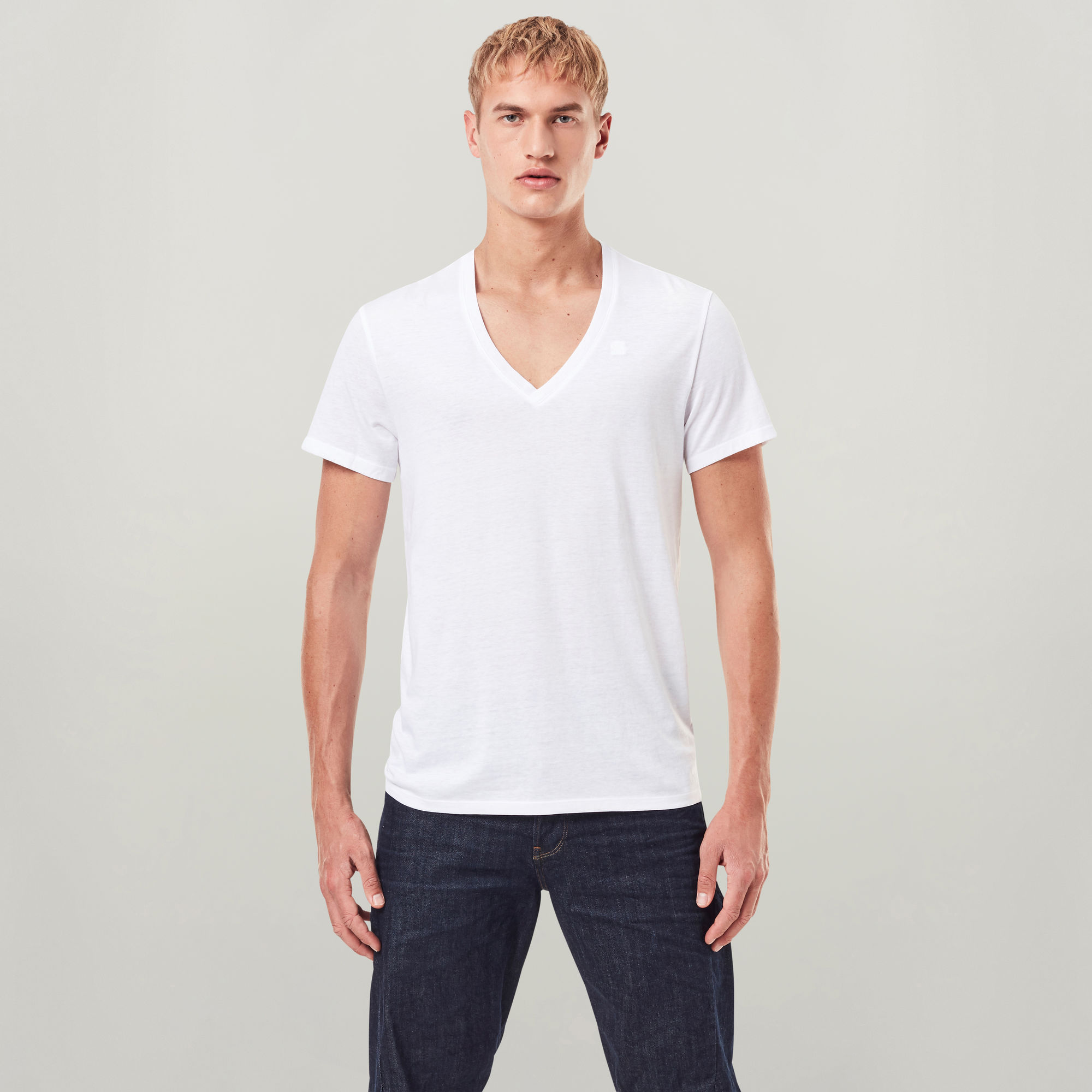 G-Star RAW Base Heather V-Hals T-Shirt Set van 2 - Wit - Heren