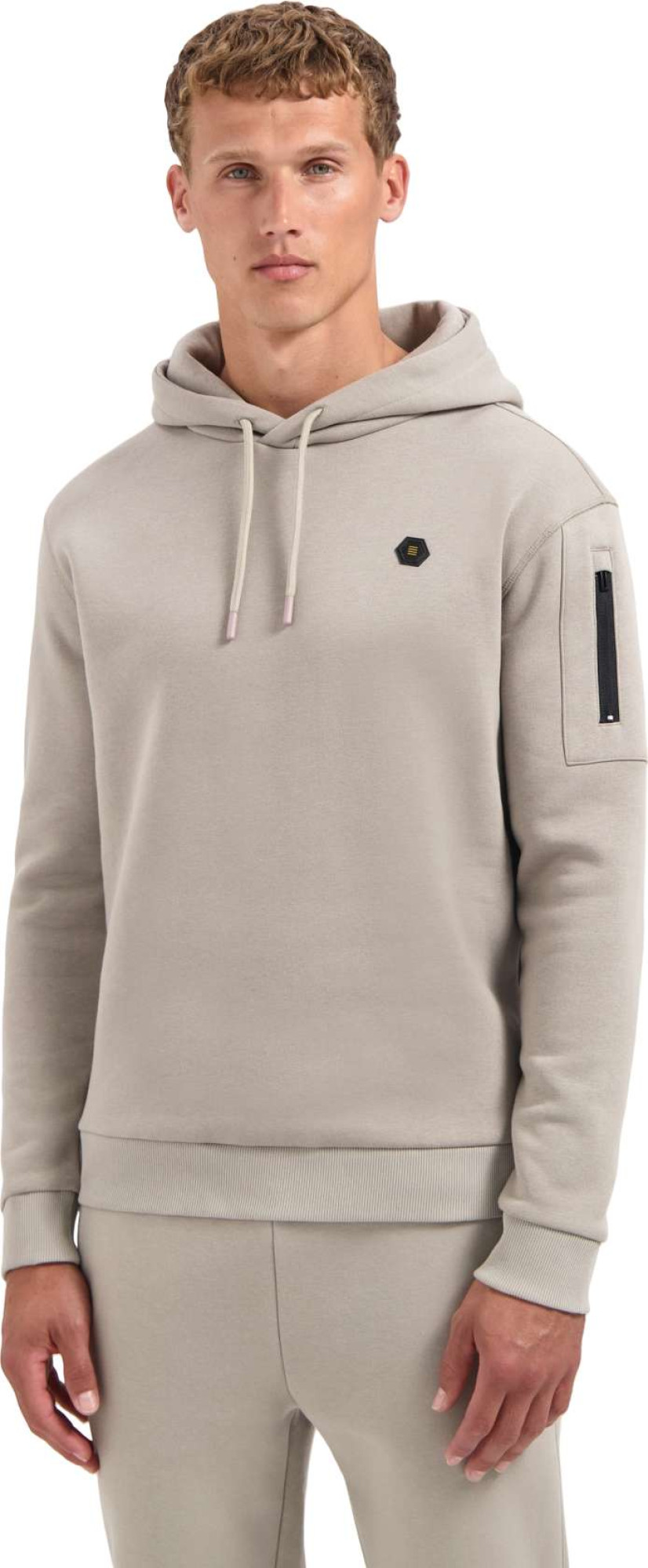No Excess Sweater hooded brushed clay