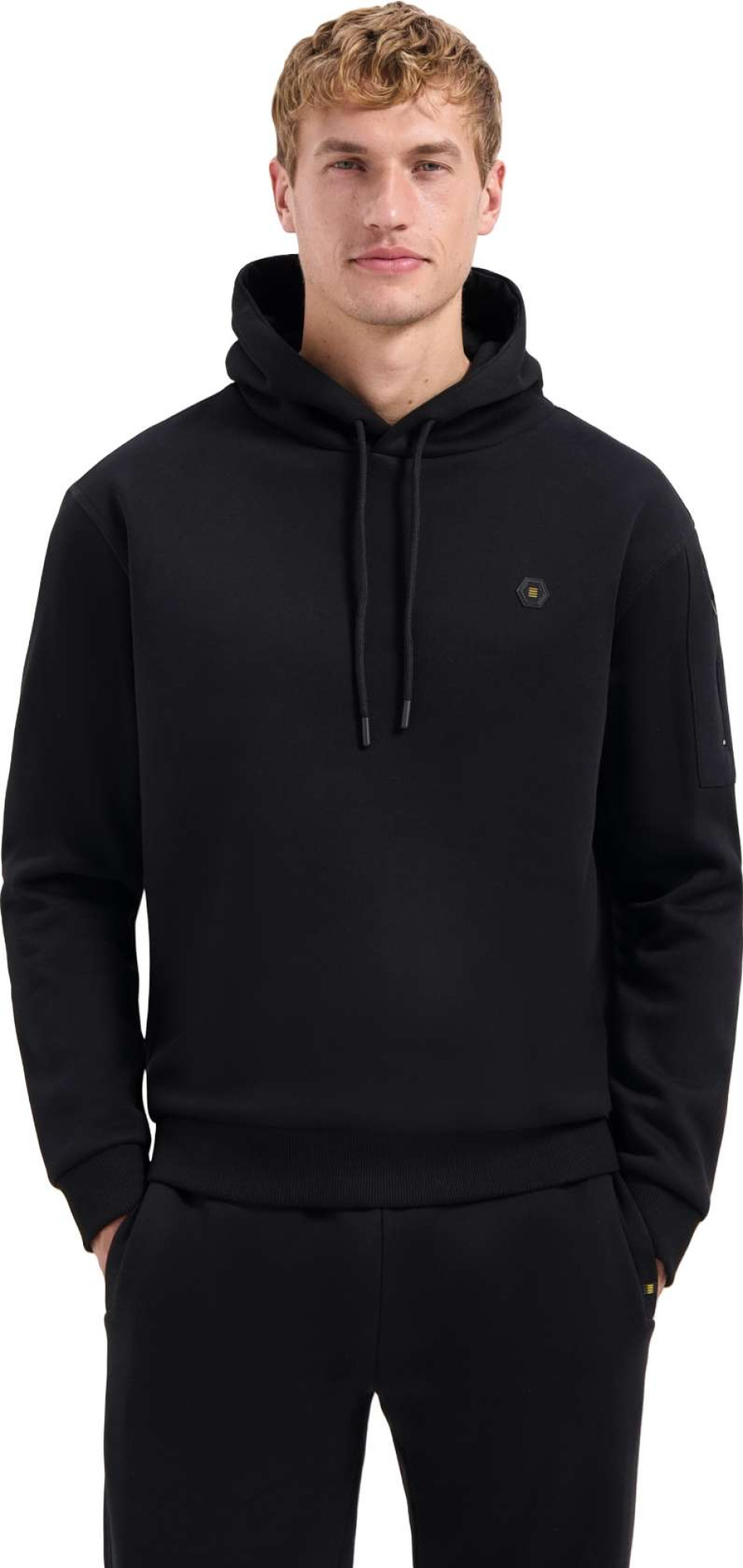 No Excess Sweater hooded brushed black