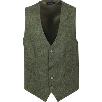 Suitable Blazer  Gilet Birds Eye Donkergroen